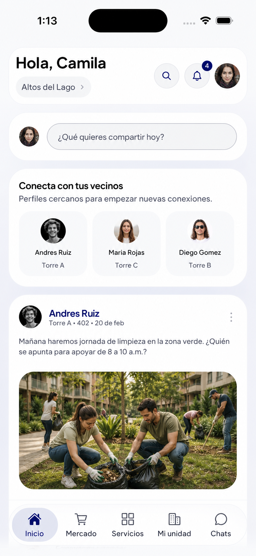 Captura de la app Liveen