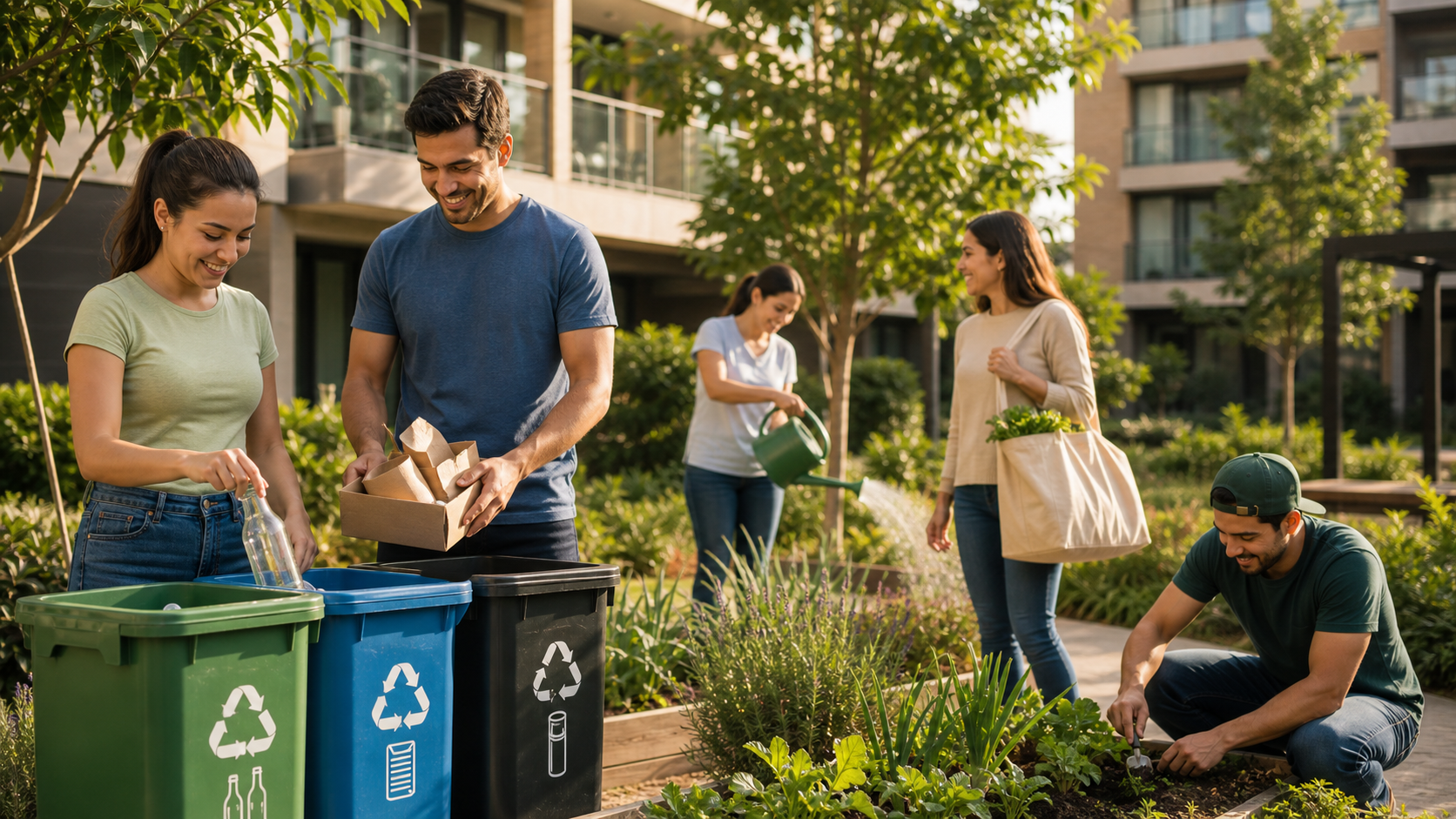 Vecinos cuidando el ambiente