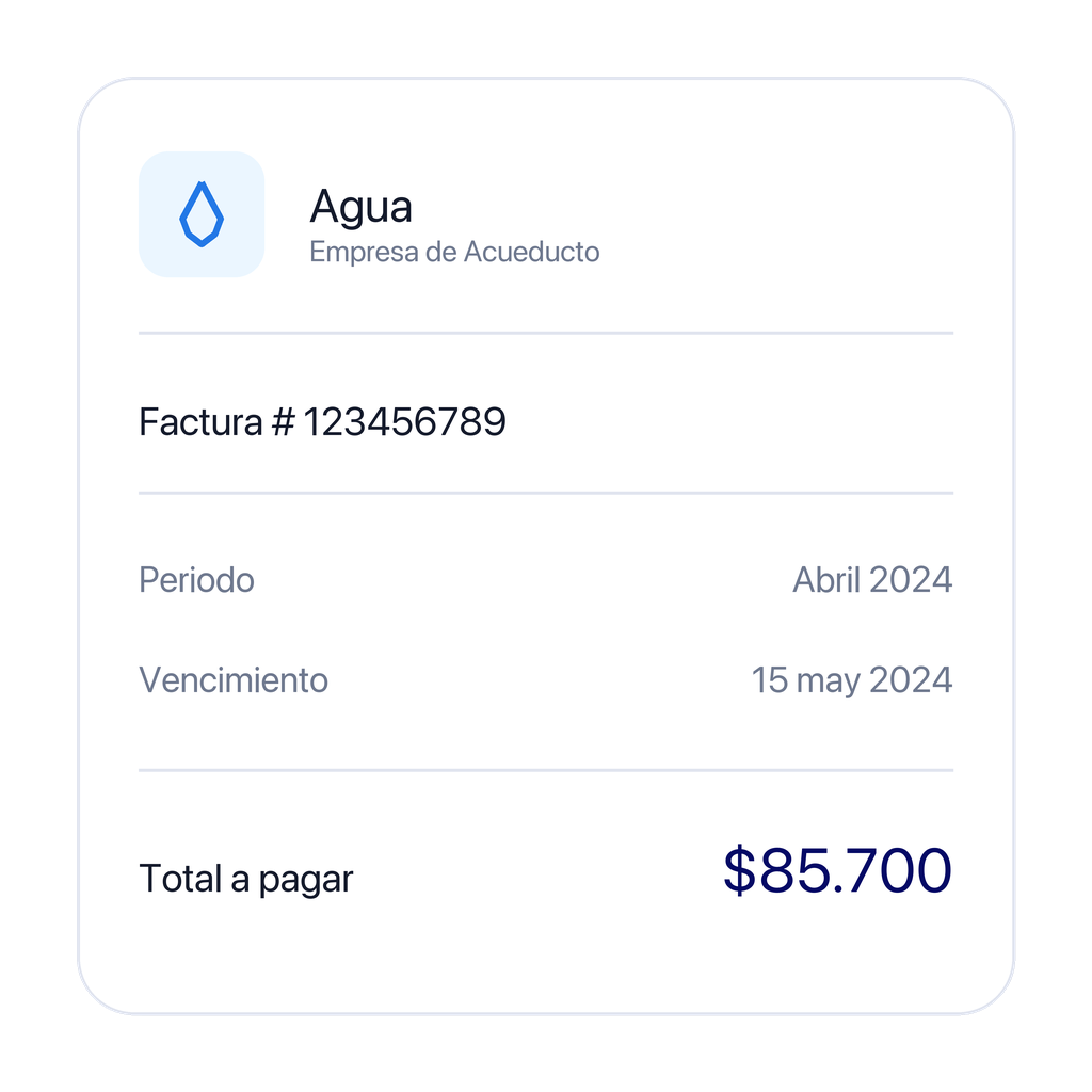 Detalle de factura de servicio en Liveen